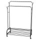 Double Rod Garment Rack U1i Metal Clothes Rack with Shoe Shelf Freestanding Organizer