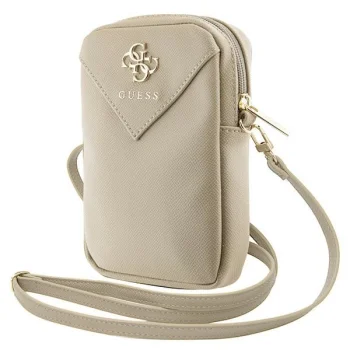 Guess tālruņa somiņa ZIP Leather Triangle, zelta