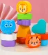 Bakalu Montessori koka sensorā kubs-sorteris ar gumijām un 6 klučiem