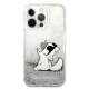 Чехол Karl Lagerfeld Liquid Glitter Choupette Fun для iPhone 13 Pro Max 6.7\", серебристый