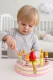 Ecotoys koka dzimšanas dienas torte ar svecītēm un zemenēm, 15 daļas