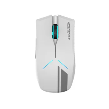 Беспроводная игровая мышь Machenike M721 10000 DPI с RGB подсветкой, белая