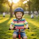 Детский велосипедный шлем Trike Fix с LED, M (55-58 см), темно-синий