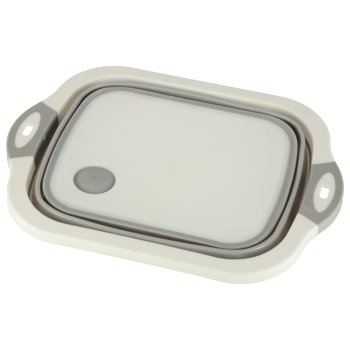 Saliekama silikona bļoda ar noteci, griešanas dēlītis un tūrisma izlietne 4-in-1