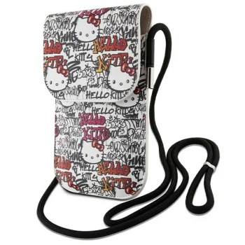 Сумка Hello Kitty Leather Tags Graffiti Cord, бежевая