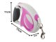 Retractable Dog Leash 5m, up to 20kg, Pink