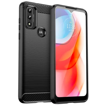 Vāciņš Motorola Moto G Play 2022 Carbon Case, melns