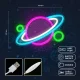Неоновый светильник Планета LED с диммером USB настенный декор Forever...