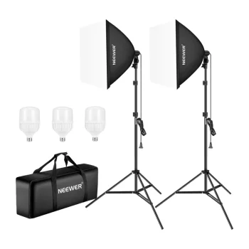 NEEWER NK200 mīkstās gaismas softbox apgaismojuma komplekts ar statīviem un LED spuldzēm