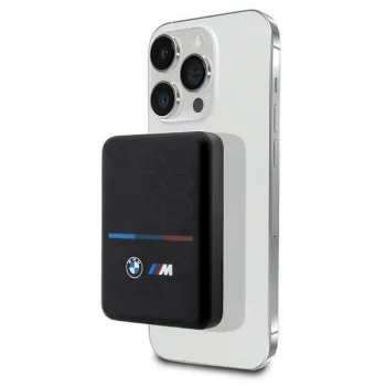 BMW M Collection MagSafe 15W 5000mAh bezvadu ārējais akumulators, melns
