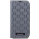 Karl Lagerfeld iPhone 14 Pro atverams vāciņš maciņš grāmatiņa Saffiano Monogram, sudraba