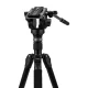 Video statīvs Fotopro S5i Pro ar eļļas galvu, 70–162.5 cm, melns