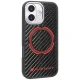 Audi RSQ Carbon Fiber Sport Red Circle MagSafe Case for iPhone 17, Black