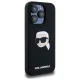 Чехол Karl Lagerfeld Silicone Karl Head Print MagSafe для iPhone 15 Pro, черный