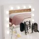 ModernHome CHDT03 Vanity Table with LED Mirror and Stool, White