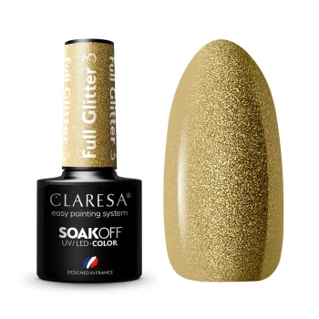 Claresa Full Glitter 3 Gēla nagu laka, 5g