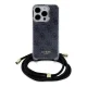 Guess iPhone 15 Pro Case HC Crossbody Cord 4G Print, Black