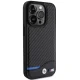 BMW Leather Carbon MagSafe iPhone 15 Pro Max Case - Black