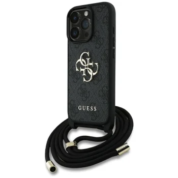Чехол Guess для iPhone 16 Pro Max 4G Big Logo Cord Stap Crossbody, черный