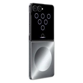 Samsung Flipsuit vāciņš Galaxy Z Flip 8 ar interaktīvu LED karti, pelēks