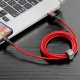 Baseus Cafule Cable Nylon Braided USB / Lightning QC3.0, 2A, 3M, Red| Lādētājvads Uzlādes Kabelis
