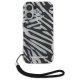 Apple iPhone 16 6.1\'\' Karl Lagerfeld IML Zebra Pattern & Cord Cover Case, Black