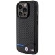 BMW iPhone 15 Pro Case Leather Carbon, Black