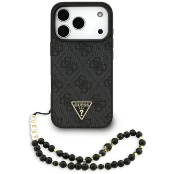 Guess 4G Strap Triangle Logo MagSafe vāciņš iPhone 17 Pro – melns | Phone Case Cover