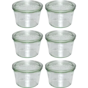 Stikla burciņas WECK Mold Jar 370 ml ar vāciņu, 6 gab.