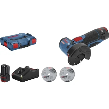 Akumulatora leņķa slīpmašīna Bosch GWS 12V-76, 76 mm, 2x 3.0Ah