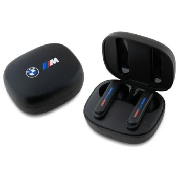 BMW Bluetooth austiņas BMBEMIATP20LOK TWS + dokstacija melna/ melna Apdrukāti logotipi | headphones docking station...
