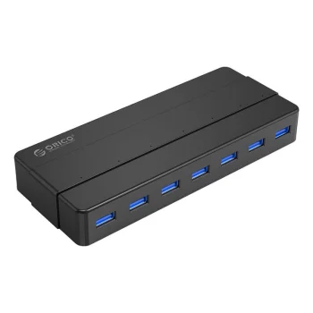 Orico 7-Port USB 3.0 Hub with Power Adapter, Black