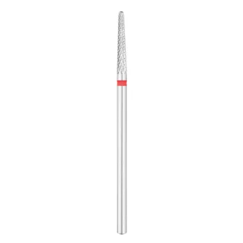 EXO PRO cietkausējuma nagu frēzes uzgalis, konuss, 2.3 mm, smalks (sarkans)