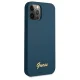 Guess iPhone 12 Pro Max vāciņš Silicone Vintage, zils