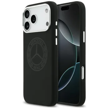 Чехол Mercedes Silicone Vintage Logo MagSafe для iPhone 17 Pro Max, черный