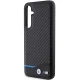 BMW Samsung Galaxy S23 FE vāciņš Leather Carbon, melns