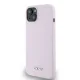 DKNY iPhone 14 Case Liquid Silicone Small Metal Logo MagSafe, Pink