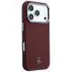 Mercedes Leather Semi Wrap Wood Effect MagSafe vāciņš iPhone 17 Pro, Sarkans