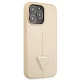 Guess Saffiano Triangle Logo vāciņš Apple iPhone 13 Pro / 13, bēšs
