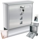 Large Wall-Mount Mailbox with Newspaper Holder, A4 Size, Silver