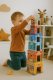 City Stacking Blocks Tower with Wooden Vehicles and Figures 18-Piece Set