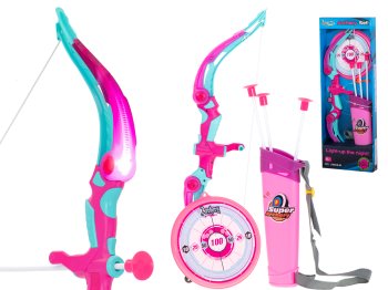 Bērnu Komplekts Šaušanas Loks Arlets ar Bultām un Vairogu, Rozā | Kids Archery Set Shooting Bow Crossbow with...