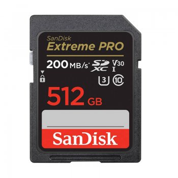 Atmiņas karte SANDISK EXTREME PRO SDXC 512GB 200/140 MB/s UHS-I U3 (SDSDXXD-512G-GN4IN) | Memory card