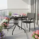 MultiGarden Garden Table, 80x80 cm, Tempered Glass, Black