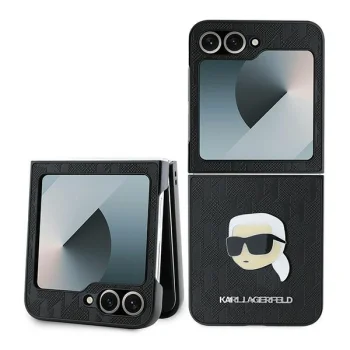 Чехол Karl Lagerfeld Saffiano Monogram для Samsung Galaxy Z Flip6, черный