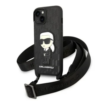 Karl Lagerfeld Monogram Ikonik Patch vāciņš iPhone 14 Plus melns