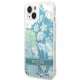 Guess Flower Liquid Glitter iPhone 14 Plus vāciņš, zaļš