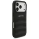 Vāciņš Mercedes AMG iPhone 18 Pro / 17 Pro Leather Debossed Lines, melns