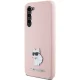 Samsung Galaxy S23 (SM-S911) Karl Lagerfeld Silicone Choupette Metal Pin Case Cover, Pink