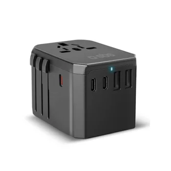 Универсальный дорожный адаптер SBS GaN 70W, 3xUSB-C / 2xUSB-A, черный